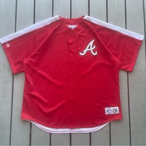 Vintage Atlanta Braves Majestic Alternate Baseball Jersey Size 3X Made In USA